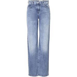 Noisy May, Jeans, Dames, Blauw, W29 L30, Denim, Trendy Wide Leg Straight Jeans