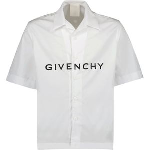 Givenchy, Overhemden, Heren, Wit, M, Katoen, Hawaïaanse Kraag Boxy Shirt