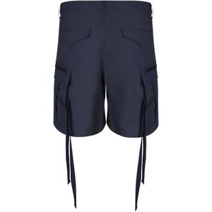 Sacai, Korte broeken, Heren, Blauw, S, Polyester, Blauwe Shorts Verhoog Stijl Polyester