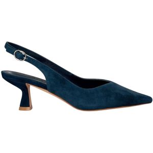 Alma EN Pena, Schoenen, Dames, Blauw, 42 EU, Leer, Puntige Neus Hak Schoen Gesp Sluiting