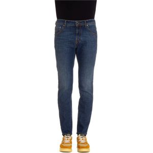 Jacob Cohën, Jeans, Heren, Blauw, W32, Denim, Luxe Slim-Fit Denim Jeans