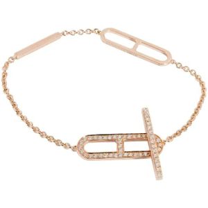 Hermès Vintage, Pre-owned, Dames, Roze, ONE Size, Tweed, Pre-owned Rose Gold bracelets