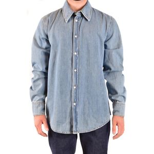 Calvin Klein, Bescheiden en Elegant Oversized Denim Overhemd Blauw, Heren, Maat:L