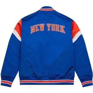 Mitchell & Ness, Jassen, Heren, Blauw, S, Satijn, Satijnen Zware Jas