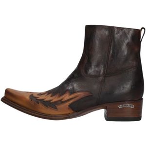 Sendra, Schoenen, Heren, Bruin, 39 EU, Bruine Cowboy Boots met Vlam Patroon