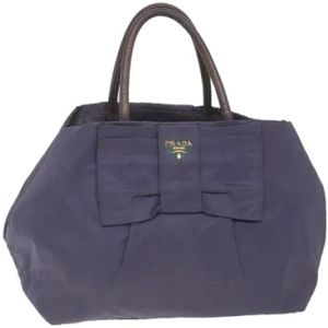 Prada Vintage, Pre-owned, Dames, Paars, ONE Size, Nylon, Pre-owned Nylon handbags