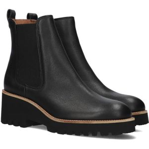 Paul Green, Schoenen, Dames, Zwart, 37 1/2 EU, Leer, Zwarte Chelsea Boots Dikke Zool