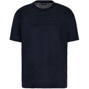 Giorgio Armani, T-Shirts Blauw, Heren, Maat:XL