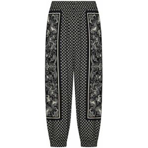 Balmain, Broeken, Heren, Zwart, L, Zwarte Viscose Casual Broek met Mini Monogram Print