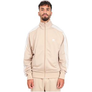 Adidas Originals, Sweatshirts & Hoodies, Heren, Beige, S, Polyester, Klassieke Firebird Rits Sweater