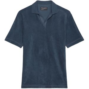 Marc O'Polo, Tops, Heren, Blauw, XL, Katoen, Df C terry cloth polo shirt regular