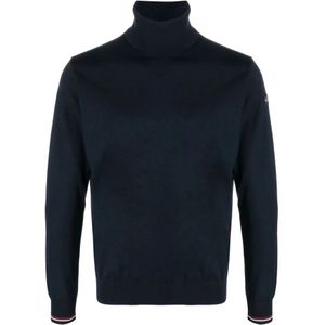 Paul & Shark, Truien, Heren, Blauw, XL, Wol, Blauwe Turtleneck Sweater