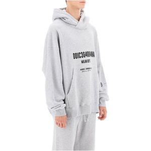 Dolce & Gabbana, Sweatshirts & Hoodies, Heren, Grijs, M, Katoen, Hoodies