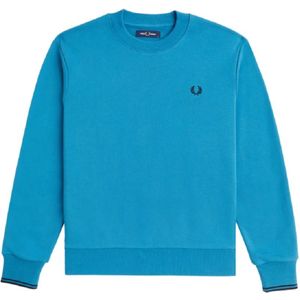 Fred Perry, Sweatshirts & Hoodies, Heren, Blauw, L, Katoen, Blauwe Crew-neck Sweatshirt Katoenmix
