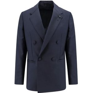 Lardini, Blauwe Dubbelrij Blazer Blauw, Heren, Maat:M