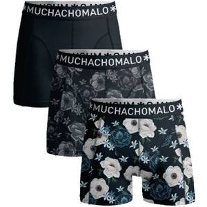 Muchachomalo, Ondergoed, Heren, Veelkleurig, L, Heren Boxershorts 3-Pack Print/Solid