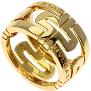 Bvlgari Vintage, Pre-owned, Dames, Geel, ONE Size, Tweed, Tweedehands Gouden Bvlgari Ring