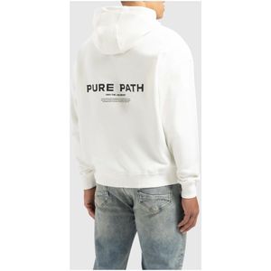 Pure Path, Sweatshirts & Hoodies, Heren, Wit, XL, Katoen, Signature Hoodie Heren Off-White