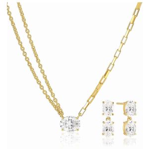 Sif Jakobs Jewellery, Ellisse Set - Elegant en Verfijnd Sieradenset van 18 kt Verguld Design Geel, Dames, Maat:ONE Size