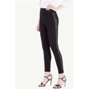 Twinset, Broeken, Dames, Zwart, L, Zwarte kanten legging