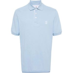 Brunello Cucinelli, Polo Shirts Blauw, Heren, Maat:2XL