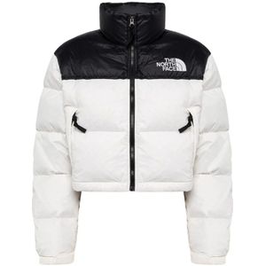 The North Face, Jassen, Dames, Wit, XS, Nylon, Nuptse Cropped Donsjas