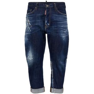 Dsquared2, Jeans, Heren, Blauw, L, Katoen, Navy Blue Bro Jeans