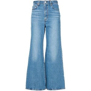 Levi's, Jeans, Dames, Blauw, W28, Hoge Taille Wijde Pijp Jeans