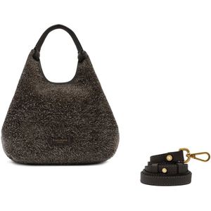 Gianni Chiarini, Tassen, Dames, Bruin, ONE Size, Leer, Suede Clutch Tas met Ritssluiting