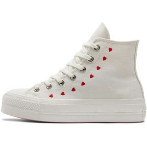 Converse, Schoenen, Dames, Wit, 38 EU, Witte Rode Harten Sneakers