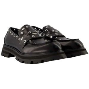 Alexander McQueen, Schoenen, Dames, Zwart, 43 EU, Leer, Leather flats