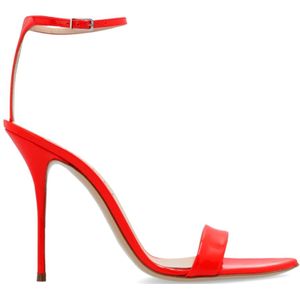Casadei, Schoenen, Dames, Rood, 35 EU, Leer, Rode Tiffany glanzende sandalen met hak