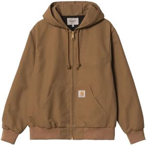 Carhartt Wip, Jassen, Heren, Bruin, S, Katoen, Actieve jas met waterafstotende stof