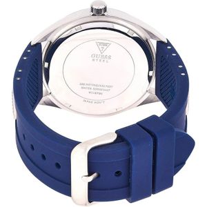 Guess, Accessoires, Heren, Blauw, ONE Size, Blauw Siliconen Analoog Kwarts Horloge