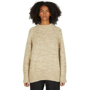 Maison Margiela, Gebreide Trui Upgrade, Luxe Alpaca-Wol Mix Beige, Dames, Maat:S