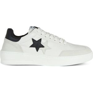 2Star, Schoenen, Heren, Wit, 45 EU, Leer, Leren Ster Sneakers met Strik