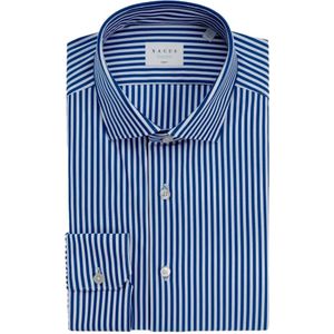 Xacus, Slim Fit Actief Shirt Blauwe Strepen Blauw, Heren, Maat:4XL