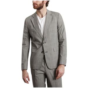 Essentiel Antwerp, Jassen, Heren, Grijs, L, Katoen, Grijze Prince of Wales Blazer