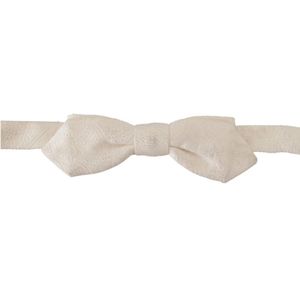 Dolce & Gabbana, Accessoires, Heren, Wit, ONE Size, Witte Zijden Strik - Gebonden Model - 4cm Breedte