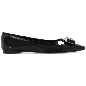 Salvatore Ferragamo, Zea ballerina`s Zwart, Dames, Maat:37 1/2 EU