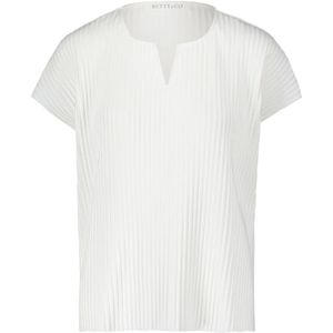 Betty & Co, Blouses & Shirts, Dames, Wit, L, Elegant geplooid T-shirt met korte mouwen
