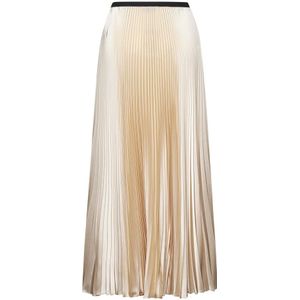 Blanca Vita, Rokken, Dames, Wit, L, Polyester, Wijdvallende Beige Rok met Elastische Tailleband