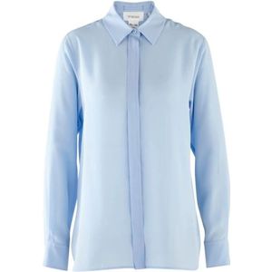 Sportmax, Blouses & Shirts, Dames, Blauw, S, Zijden Sarong Shirt