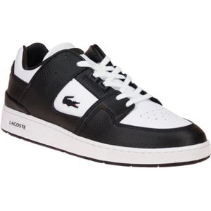 Lacoste, Schoenen, Heren, Wit, 45 EU, Leer, Witte Leren Sneaker met Zwarte Accenten