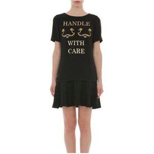 Moschino, Kleedjes, Dames, Zwart, M, Tweed, Short Kleedjes