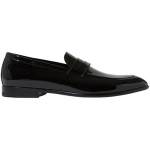 Scarosso, Marzio Loafers: Handgemaakte Italiaanse Penny Loafers Zwart, Heren, Maat:45 EU