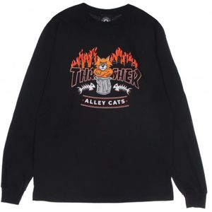 Thrasher, Alley Cats l/s sweatshirt Zwart, Heren, Maat:M