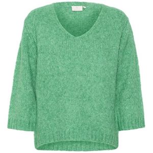 Kaffe, Truien, Dames, Groen, L, Nylon, Groene Melange V-Hals Trui