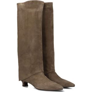 Lina Locchi, Schoenen, Dames, Beige, 39 EU, Suède, Taupe Suède Hoge Laarzen voor Dames