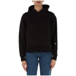 Calvin Klein Jeans, Sweatshirts & Hoodies, Dames, Zwart, M, Katoen, Hoodie met logo